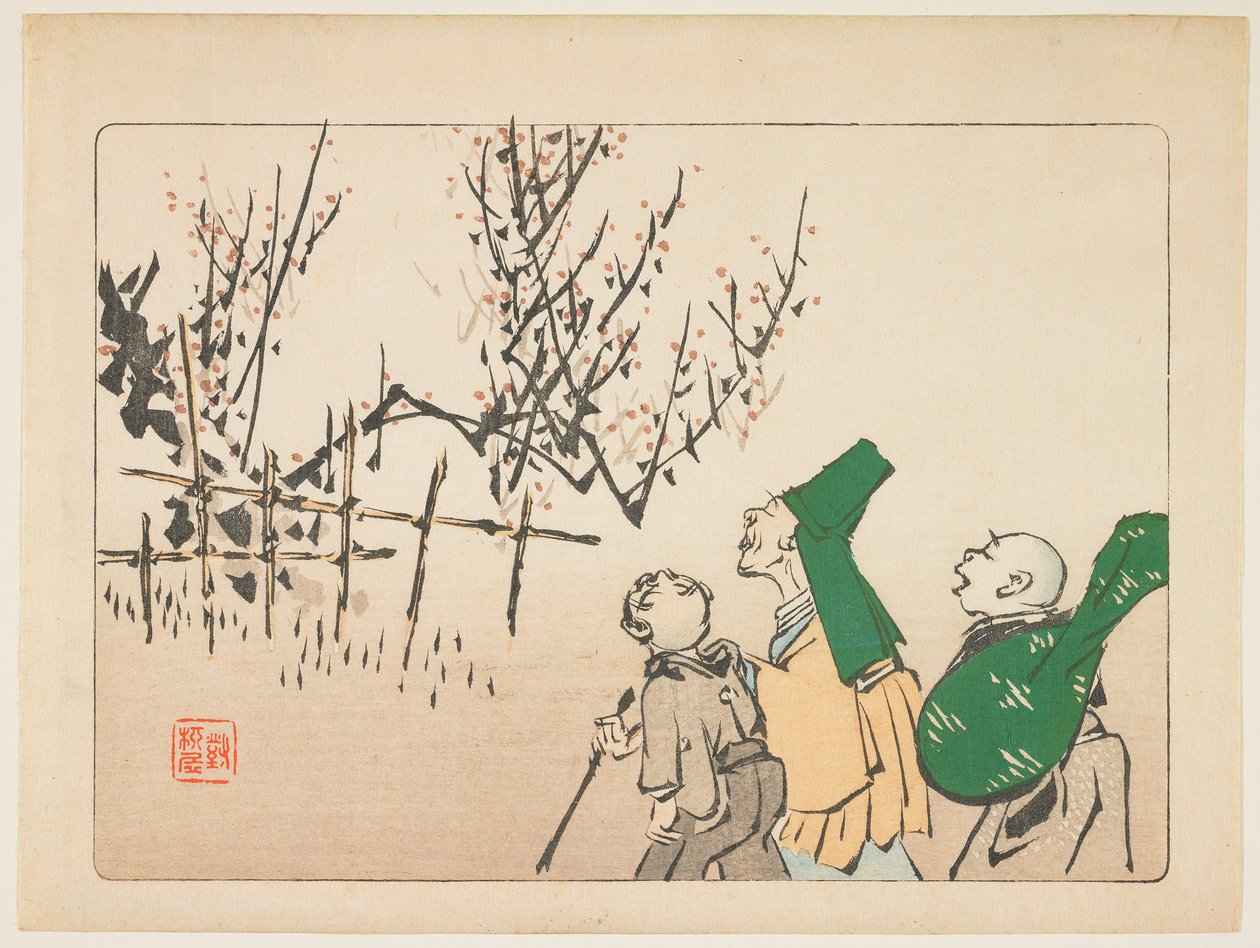 Plommonblommor av Shibata Zeshin