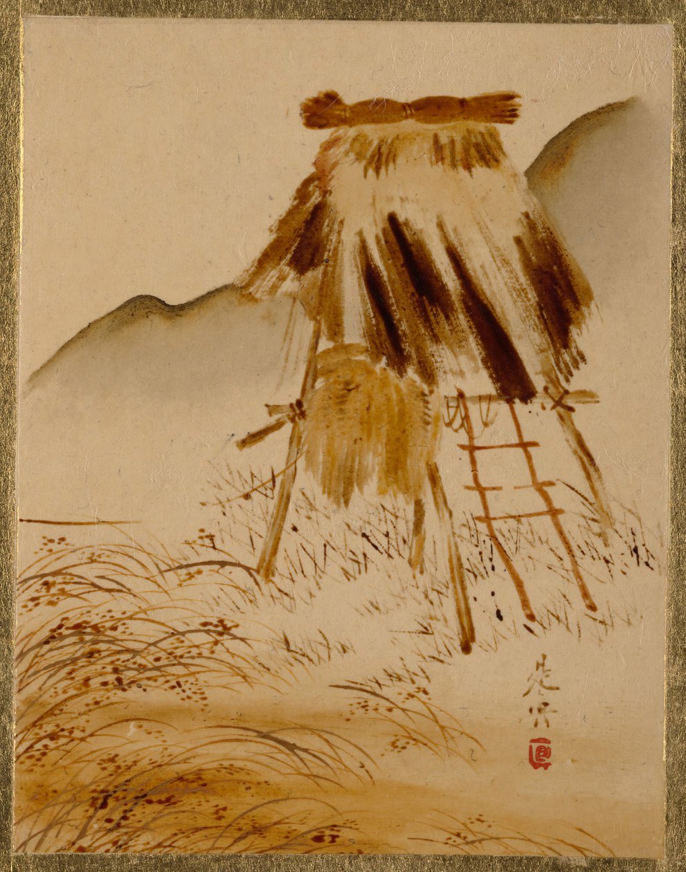 Ris-torkande ram. av Shibata Zeshin