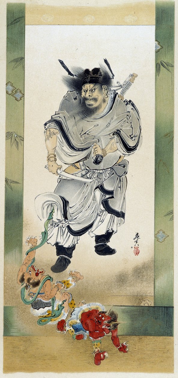 Shoki och demonerna. Självmålning av Shibata Zeshin av Shibata Zeshin