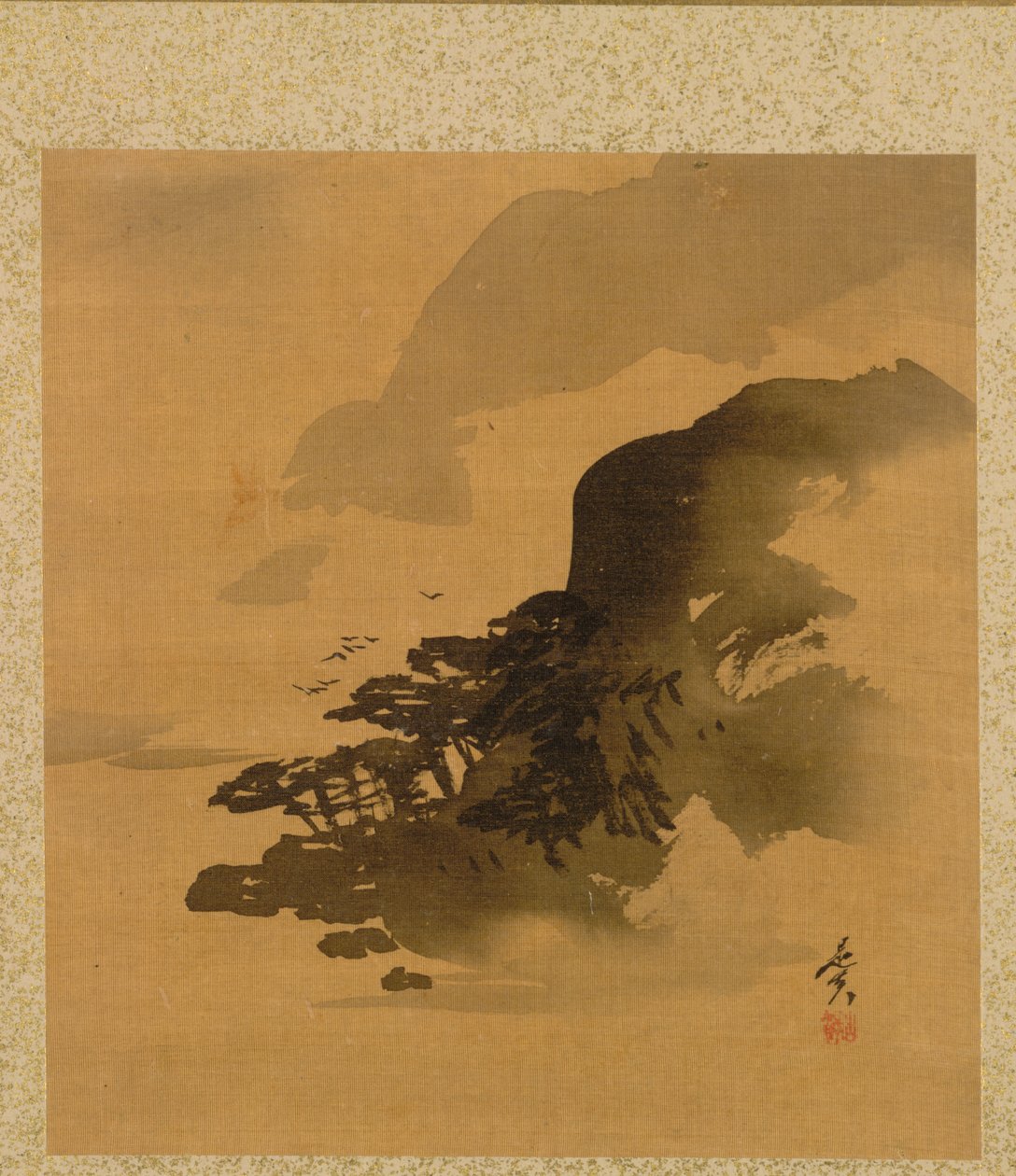 Strandlinje med fåglar från Album of Paintings av den ärevördiga Zeshin av Shibata Zeshin