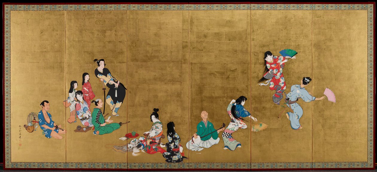 De fyra konsterna [vänstra delen av ett par] av Shibata Zeshin