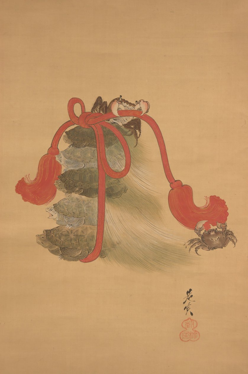 Sköldpaddor och krabbor, 1800-talet. av Shibata Zeshin