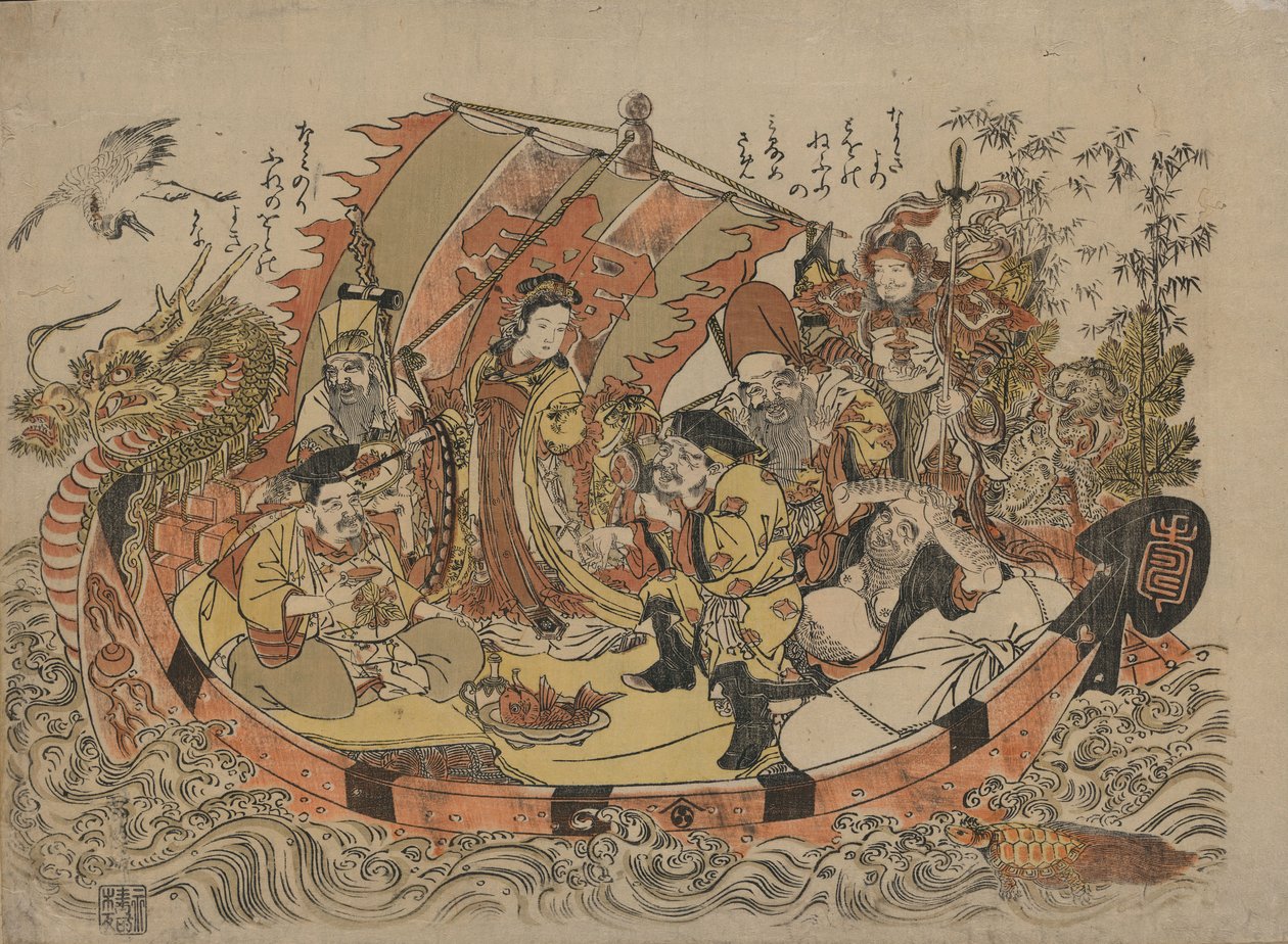 Sju lyckliga gudar, mellan 1775 och 1780 av Shigemasa Kitao