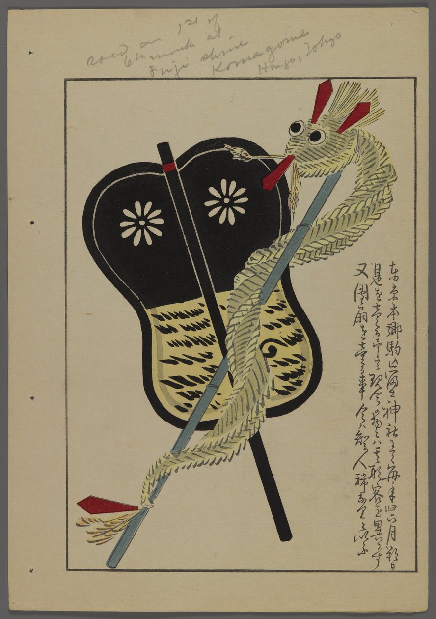 Japanska leksaker, från Unai no tomo (A Childs Friends) av Shimizu Seifu, 1891-1923. Drake, fan. av Shimizu Seifu