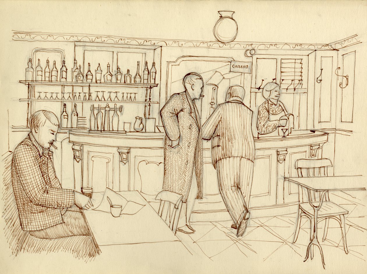 Caféscen, Paris, Frankrike, c1951. av Shirley Markham