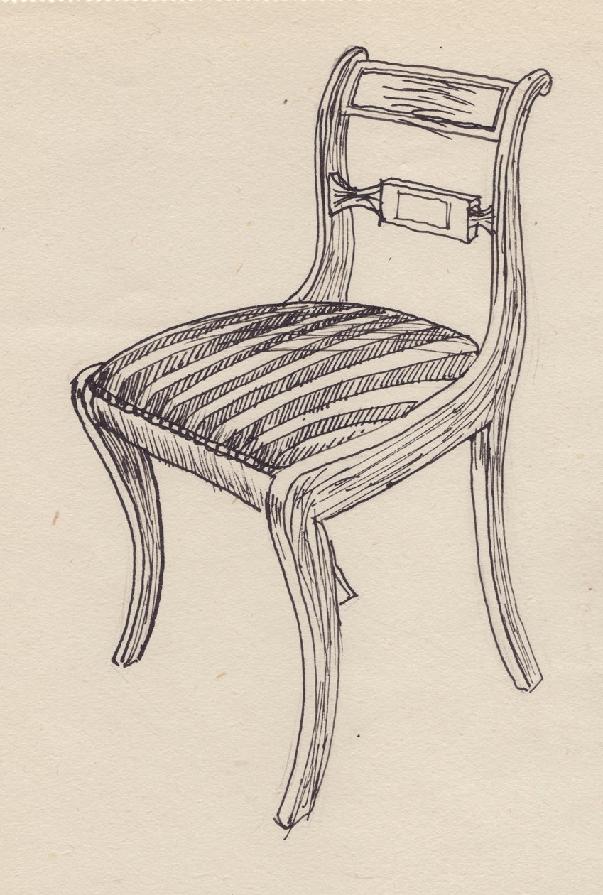 Stol med randig sits, 1951. av Shirley Markham