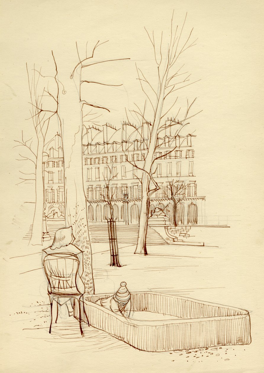 Barn som leker i sandlådan, Paris, Frankrike, c1951. av Shirley Markham
