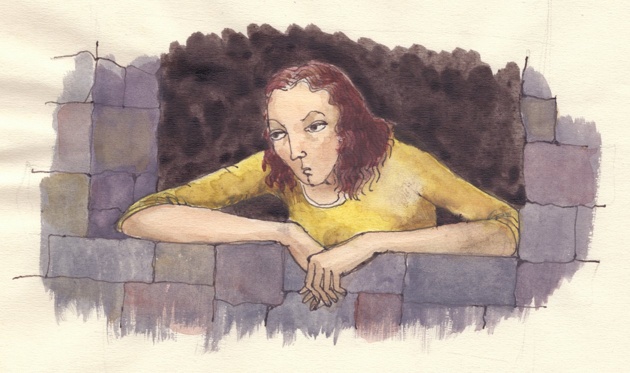 Grinig kvinna, c1950. av Shirley Markham
