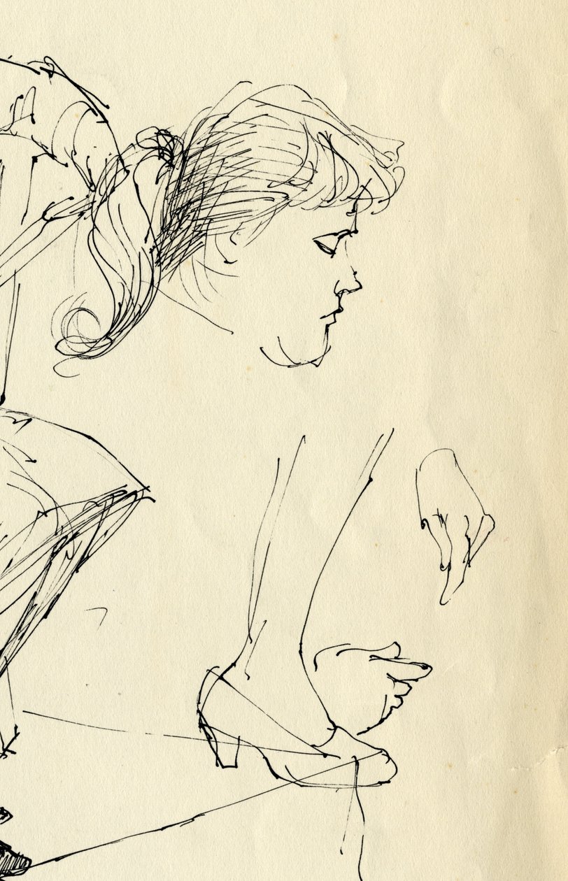 Huvud, händer och fot detalj, 1953. av Shirley Markham