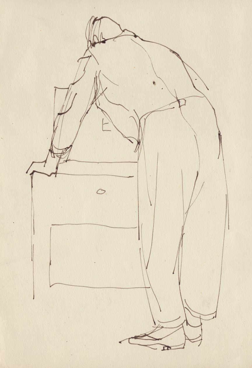 Man som böjer sig, c1950. av Shirley Markham