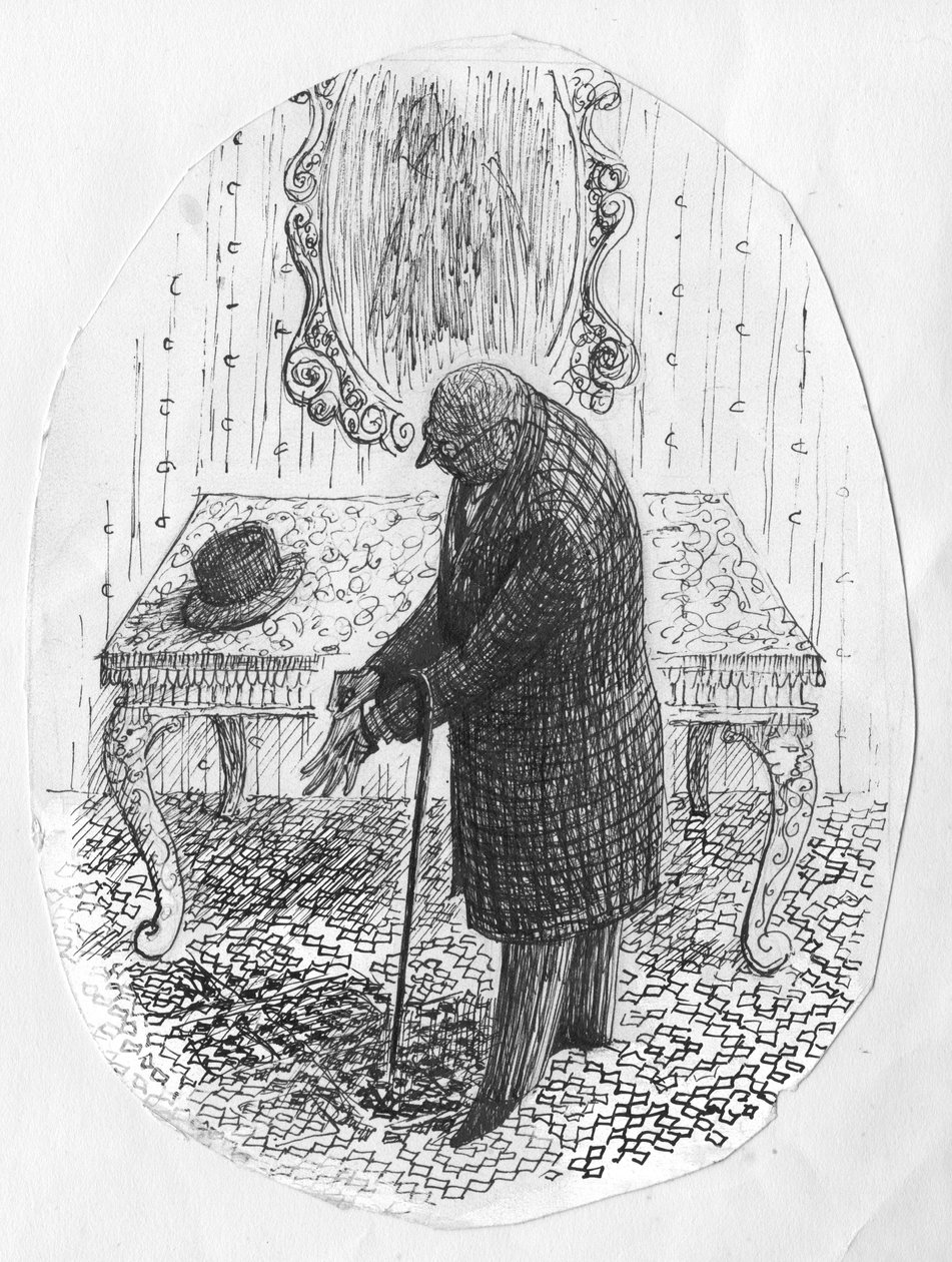 Man tar av sig handskar, 1952. av Shirley Markham