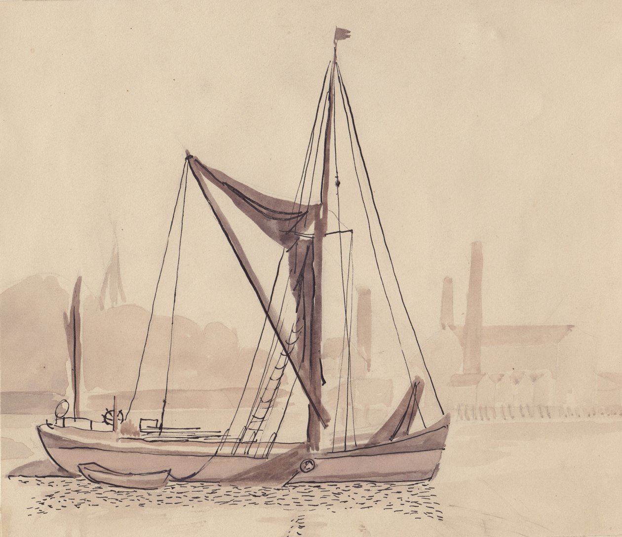 Thames pråm, 1951. av Shirley Markham