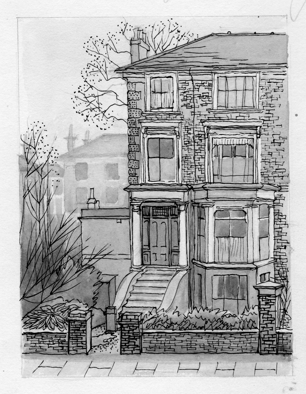 "Huset tvärs över gatan", 1951. av Shirley Markham
