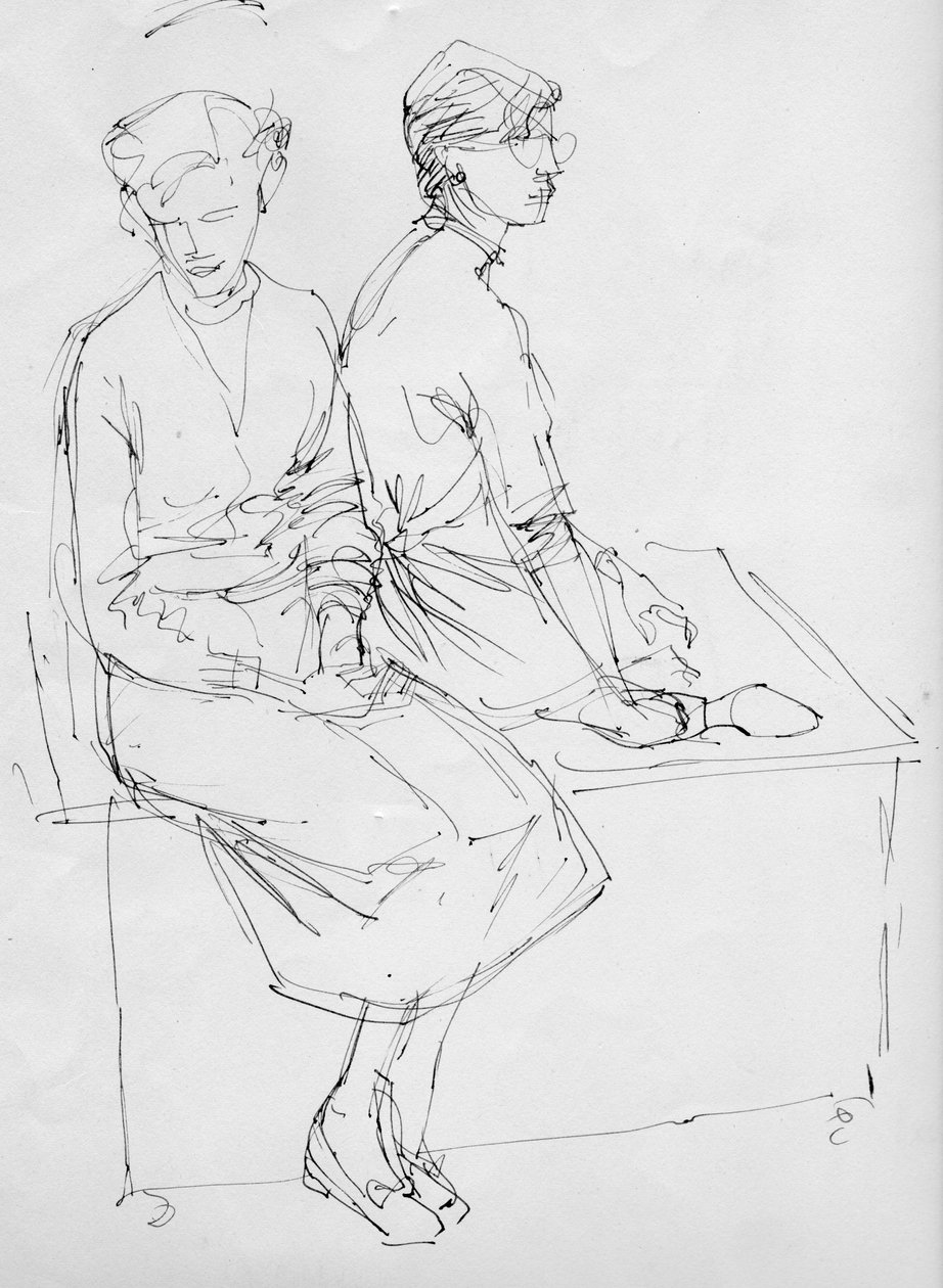 Två sittande kvinnor, 1953. av Shirley Markham