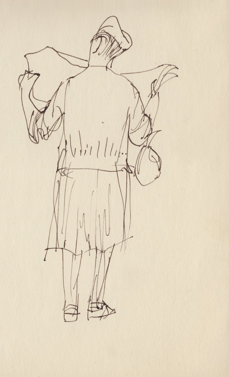 Kvinna som läser en tidning, c1950. av Shirley Markham