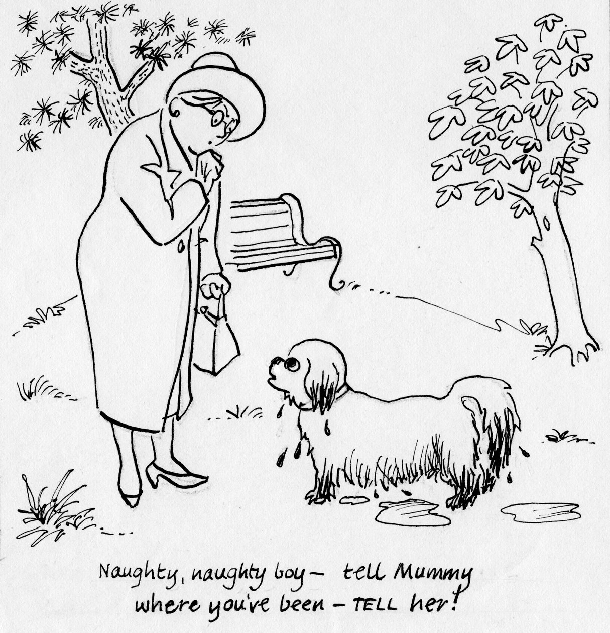 Kvinna med hund, c1950. av Shirley Markham