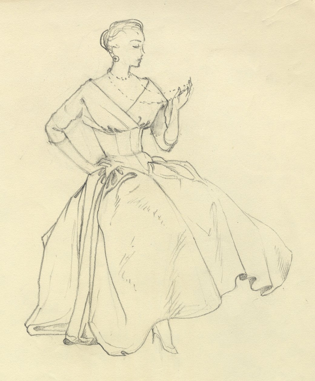 Kvinna med halsband, c1952. av Shirley Markham