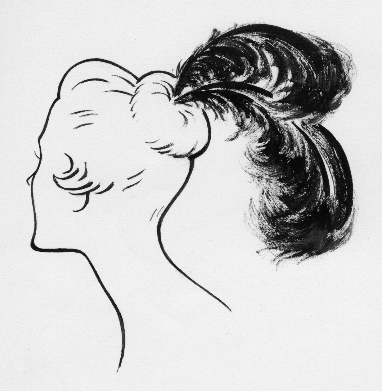 Kvinna med strutsfjädrar, c1950. av Shirley Markham