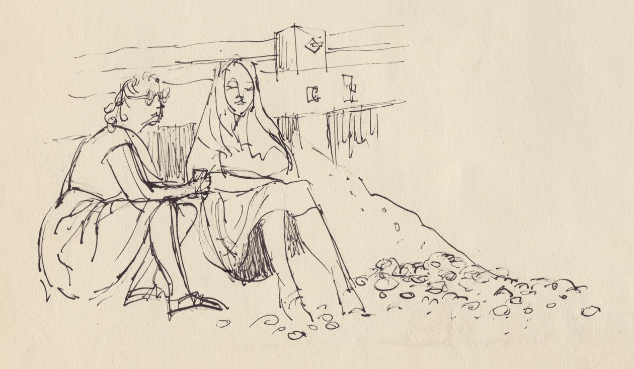 Kvinnor på stranden, Englands sydkust, c1950. av Shirley Markham