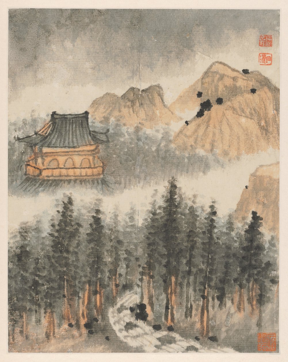 Minner om Qinhuai-floden av Shitao