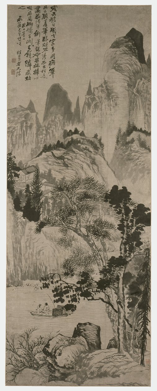 Landskap för Yongweng, Qingdynastin, ca 1687-90 (bläck på papper) av Shitao Daoji
