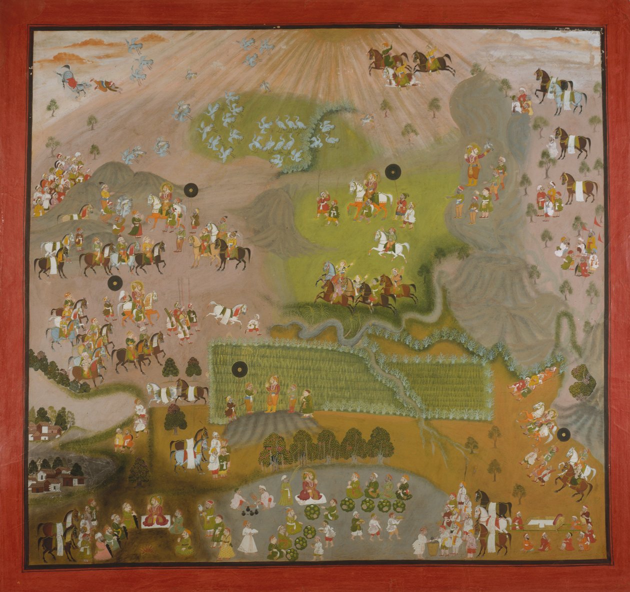 Maharana Jagat Singh Hawks för kranar, daterad 1744. av Shiva and Dayal