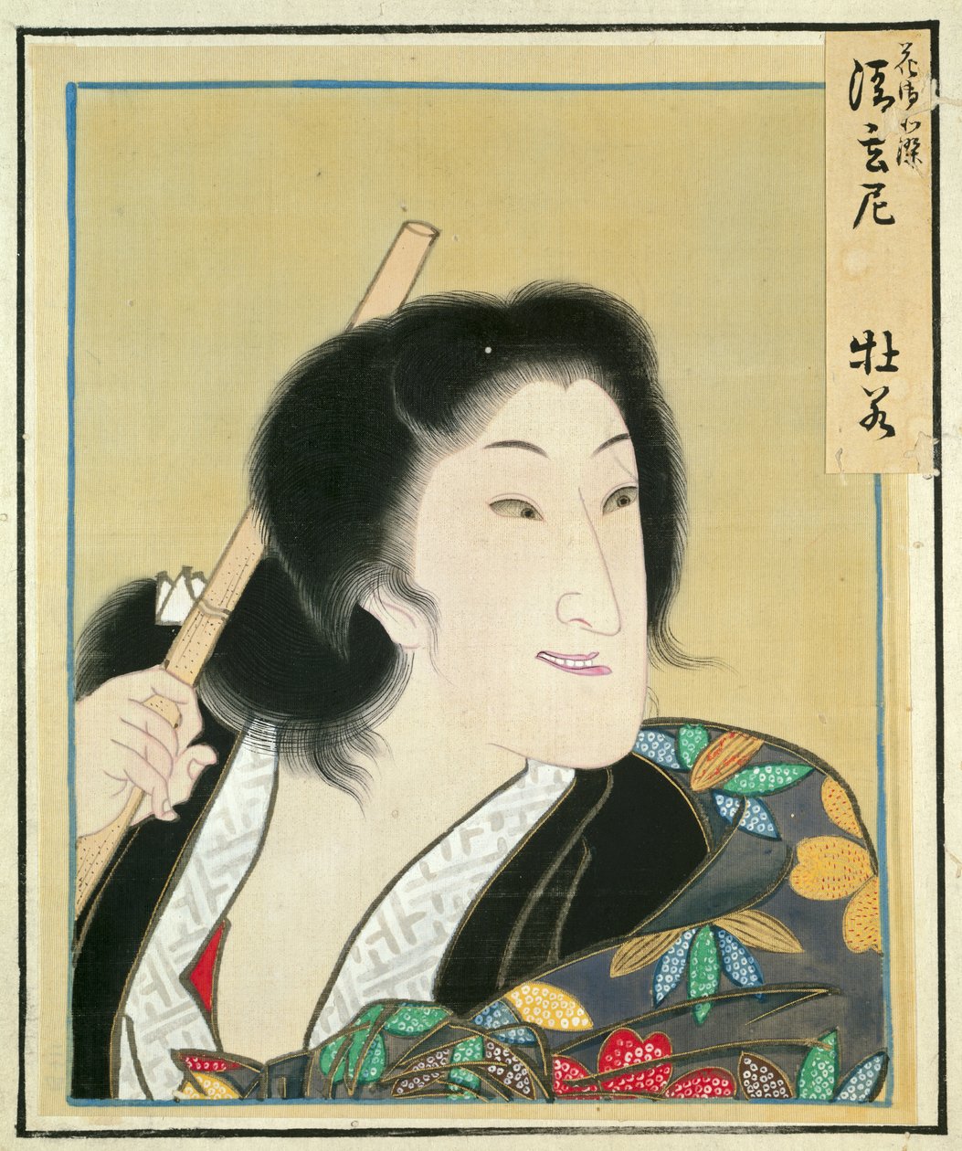 Blad från Album of Actor Portraits, ca. 1790-1810. av Shorakusai