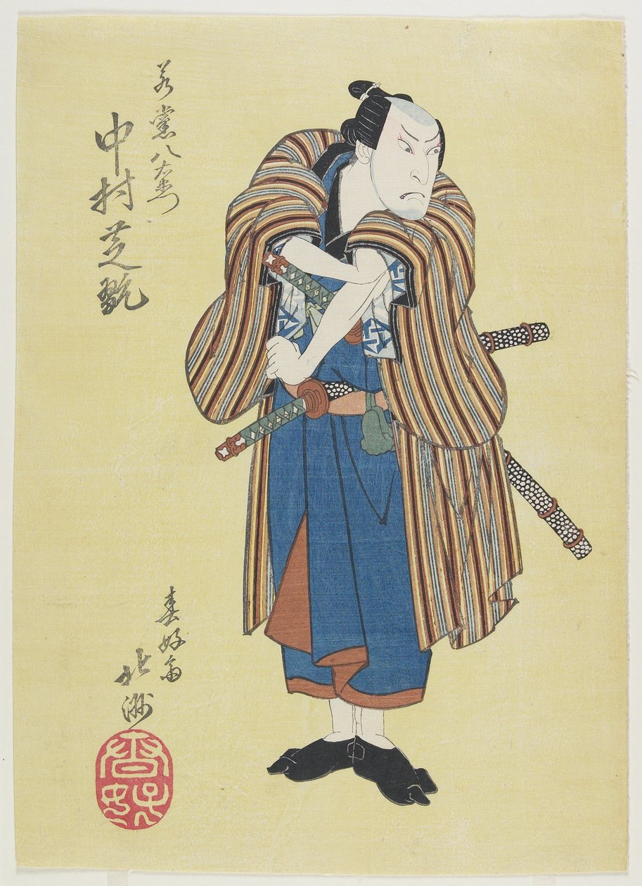 Skådespelaren Nakamura Shikan, tidigt 1800-tal av Shunkosai Hokushu