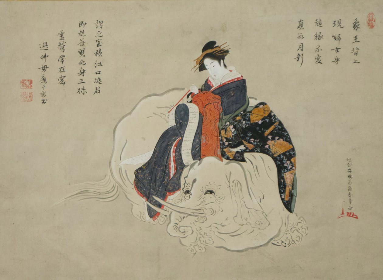 Kōrute-san f Eguchi Eguchi no Kimi, Nypning: 1770-80, Inskrivning: 1820-1830-tal. av Shunsho