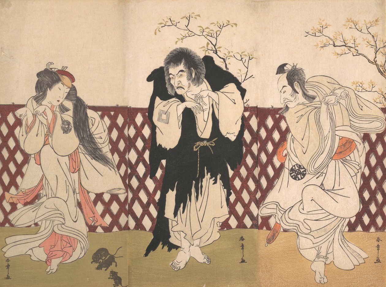 Ichikawa Danjuro IV i rollen som munken Mongaku från Play Hana-zumo Genji-biki, 1775. av Shunsho