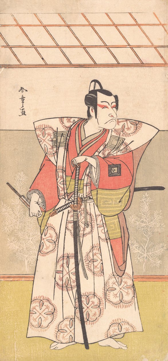 Ichikawa Dan Juro V Som en samuraj f kostade gh kolumn k, va? 1778. av Shunsho