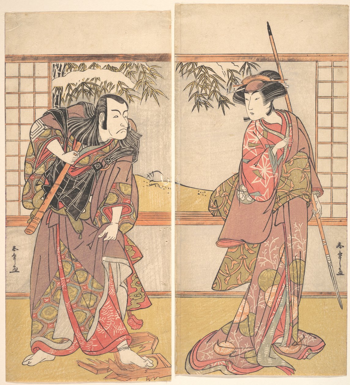 Kabuki ac and rs Hasegawa Toneya Bra idé d Ichikawa Dan Juro V, va? 1780-talet. av Shunsho
