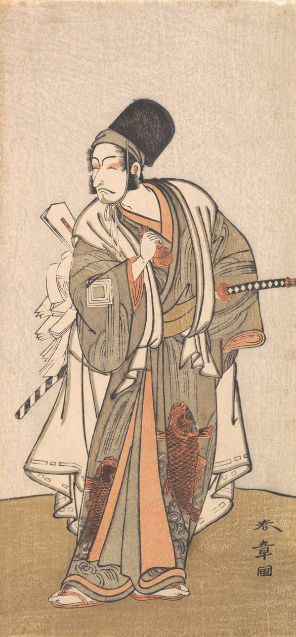 Stående figur av en skådespelare från familjen Ichikawa, troligen Danjuro IV, 1726-1792. av Shunsho