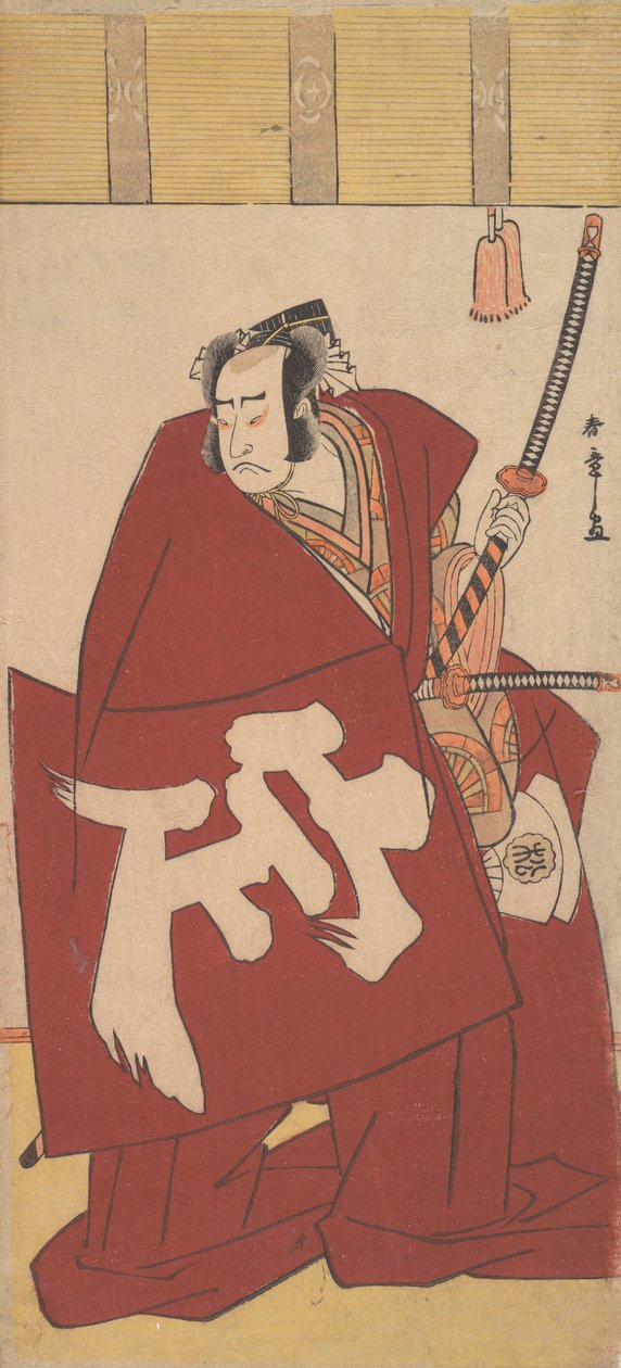 Tear c and r Onoe Matsusuke-medlem Ett tag, bild p röda kläder, va? 1781. av Shunsho