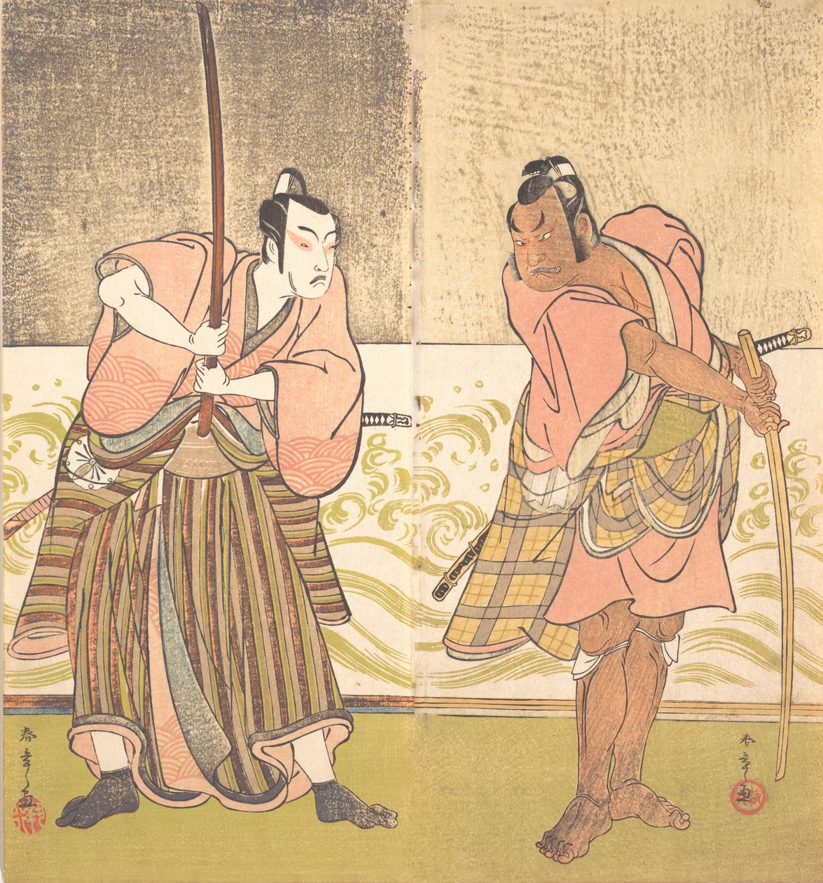 Skådespelaren Sakata Hangoro II och skådespelaren Matsumoto Koshiro IV, sent 1700-tal. av Shunsho