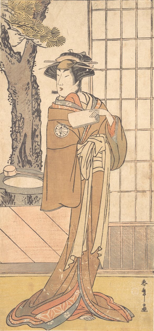 Skådespelaren Segawa Kikunojo tredje som en Oiran, ca. 1780. av Shunsho