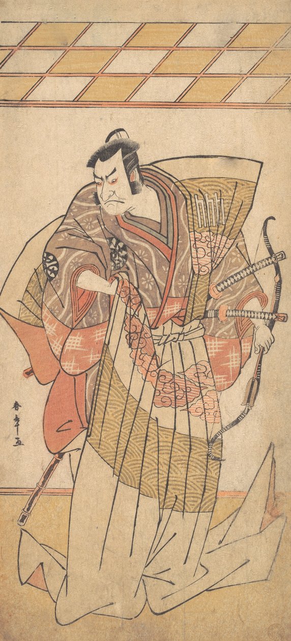 Den första Nakamura Nakazo som en man av hög rang klädd i Naga-Bakama, ca. 1781. av Shunsho