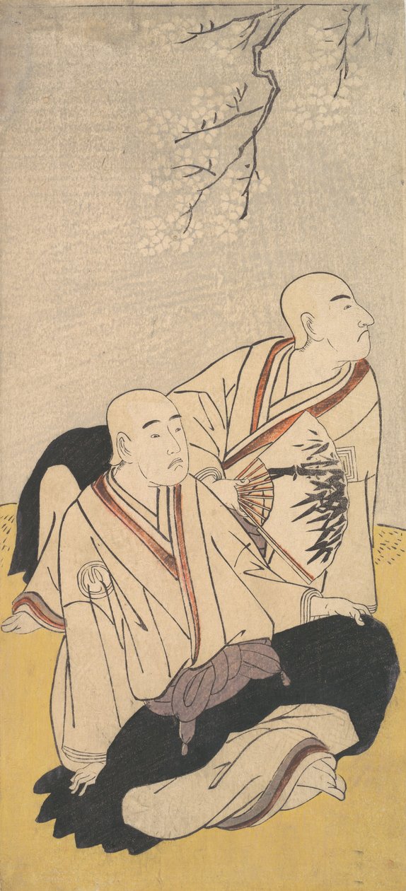 Den tredje Sawamura Sojuro och den andra Ichikawa Monnosuke som buddhistiska munkar, 1791. av Shunsho