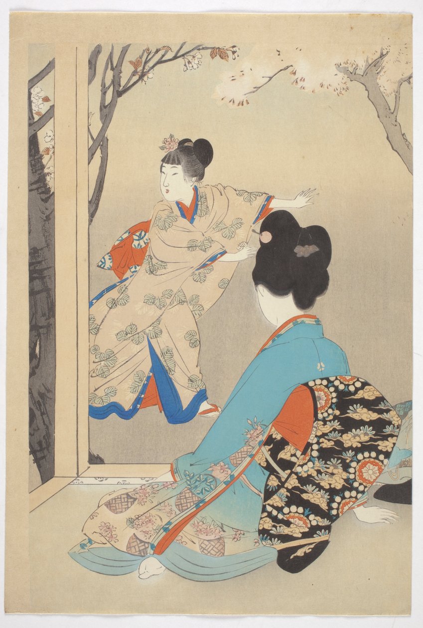 Three Blooming Cherry Trees, från serien "Beauties of the 12 Months" av Shuntei Miyagawa