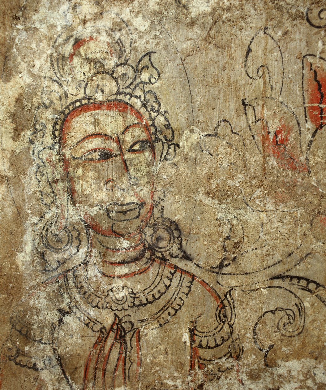 Detalj av en kvinnlig gudinna från kryptan i prangen, 1424 av Siamese School