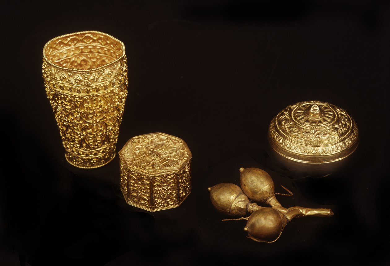 Ayutthayan-objekt (guld) av Siamese School