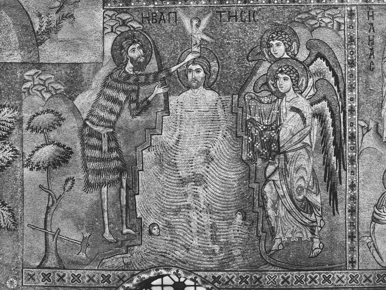 Kristi dop av Johannes Döparen (mosaik) av Sicilian School