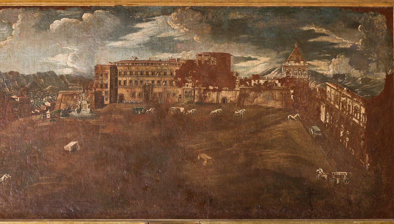 Utsikt över det kungliga slottet, ca 1760 av Sicilian School