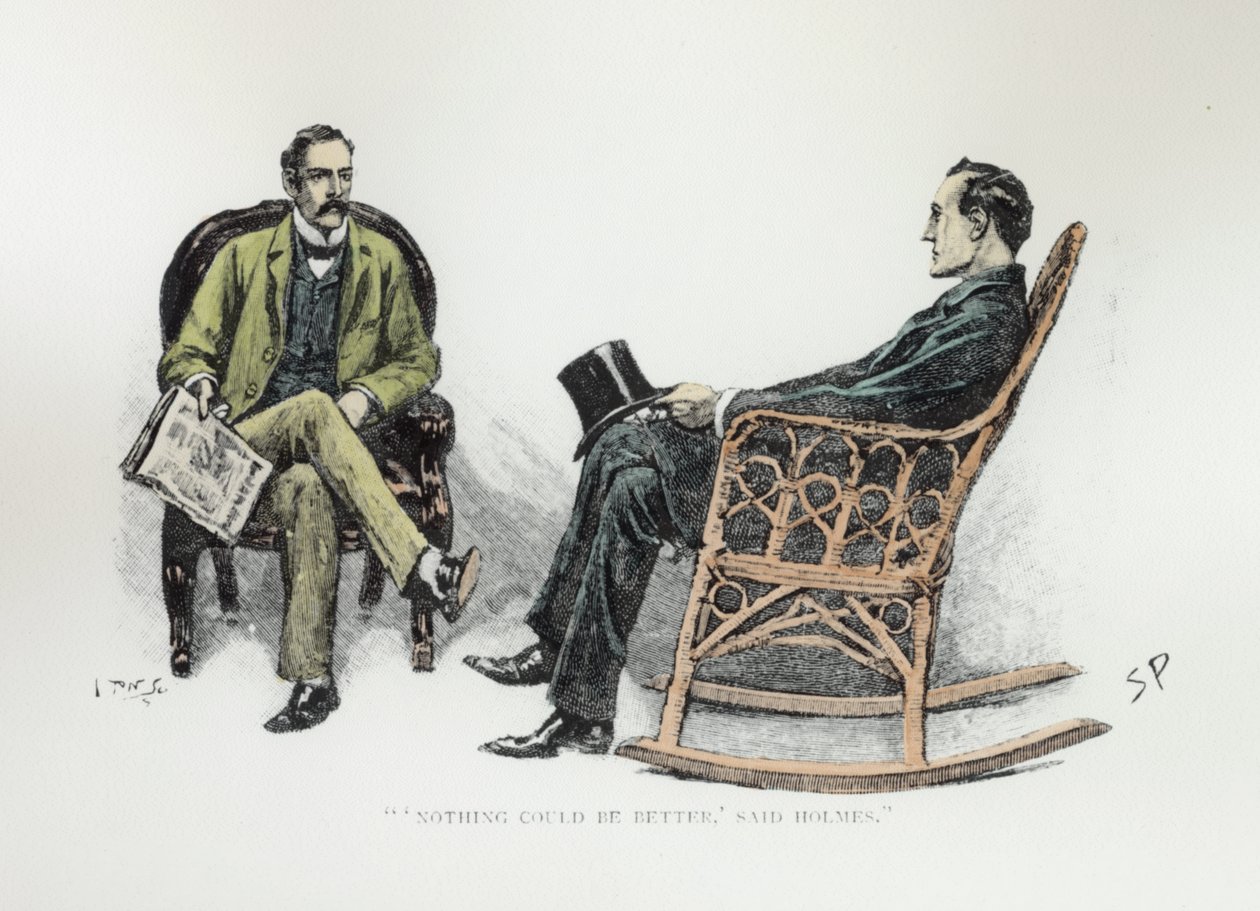 "Inget kunde vara bättre, sa Holmes", illustration från "The Stockbroker