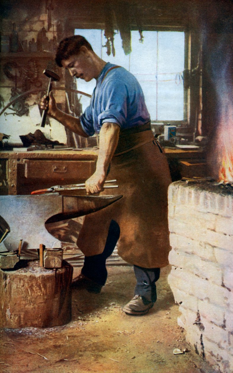 Smed på jobbet, England, c1922 av Sidney H Nicholls