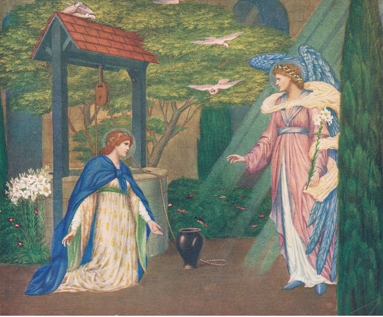 Mary vid brunnen. "Hej, jungfru Maria, full av nåd!" av Sidney Meteyard