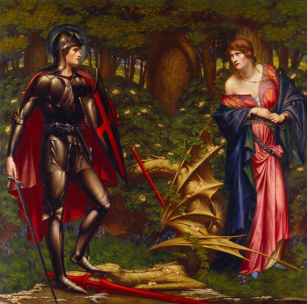 St. George and the Dragon (olja på duk) av Sidney Meteyard