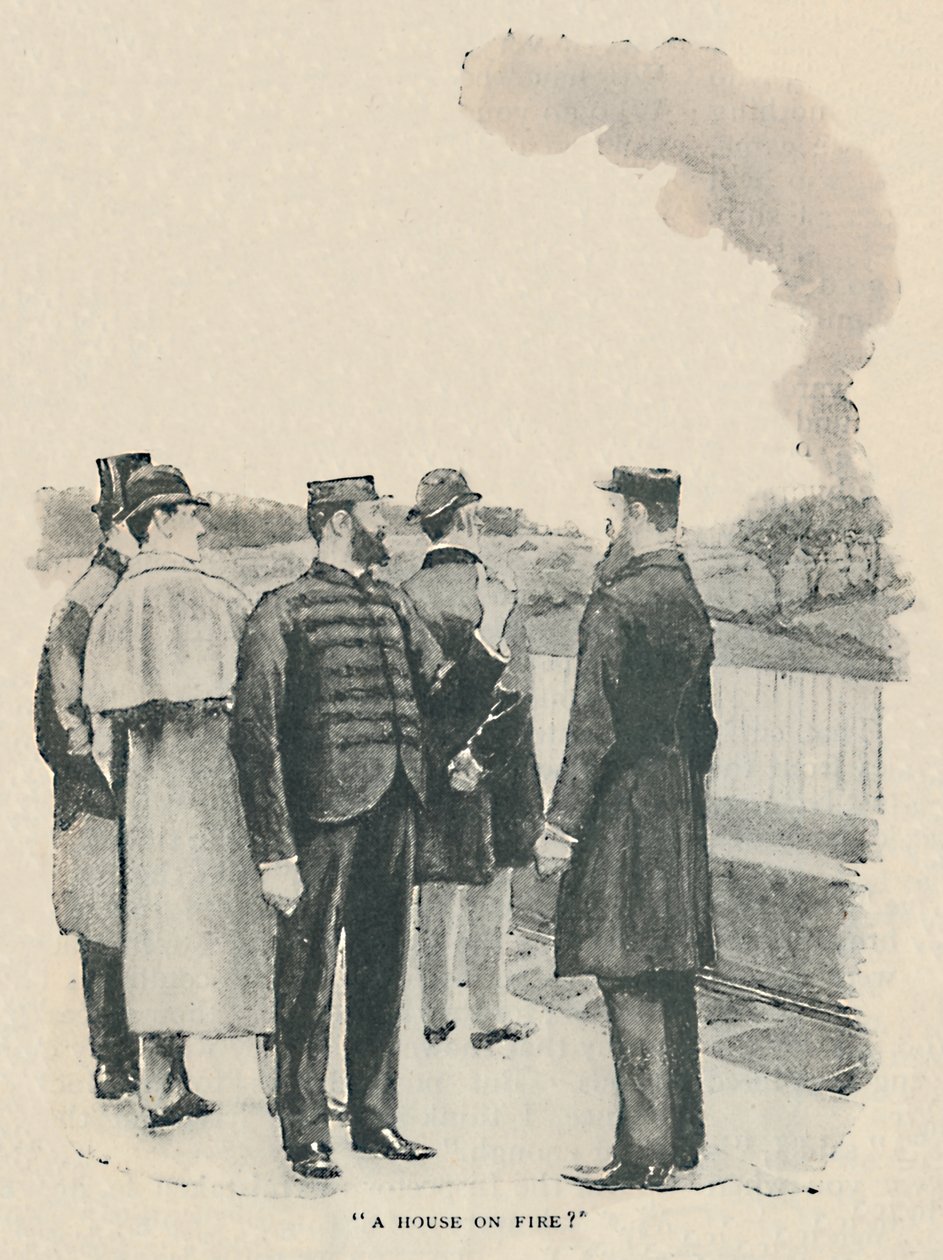 Ett hus i brand, 1892 av Sidney Paget