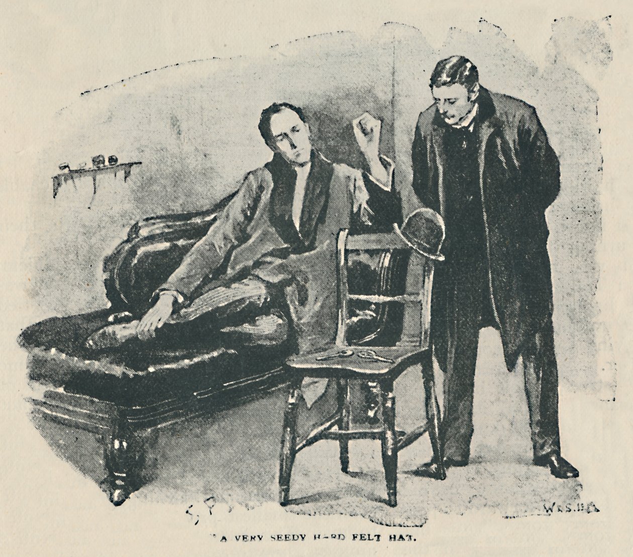 En mycket förslappad hård filthatt, 1892 av Sidney Paget