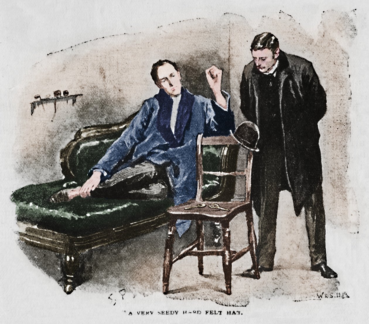 En mycket förslappad hård filthatt, 1892 av Sidney Paget